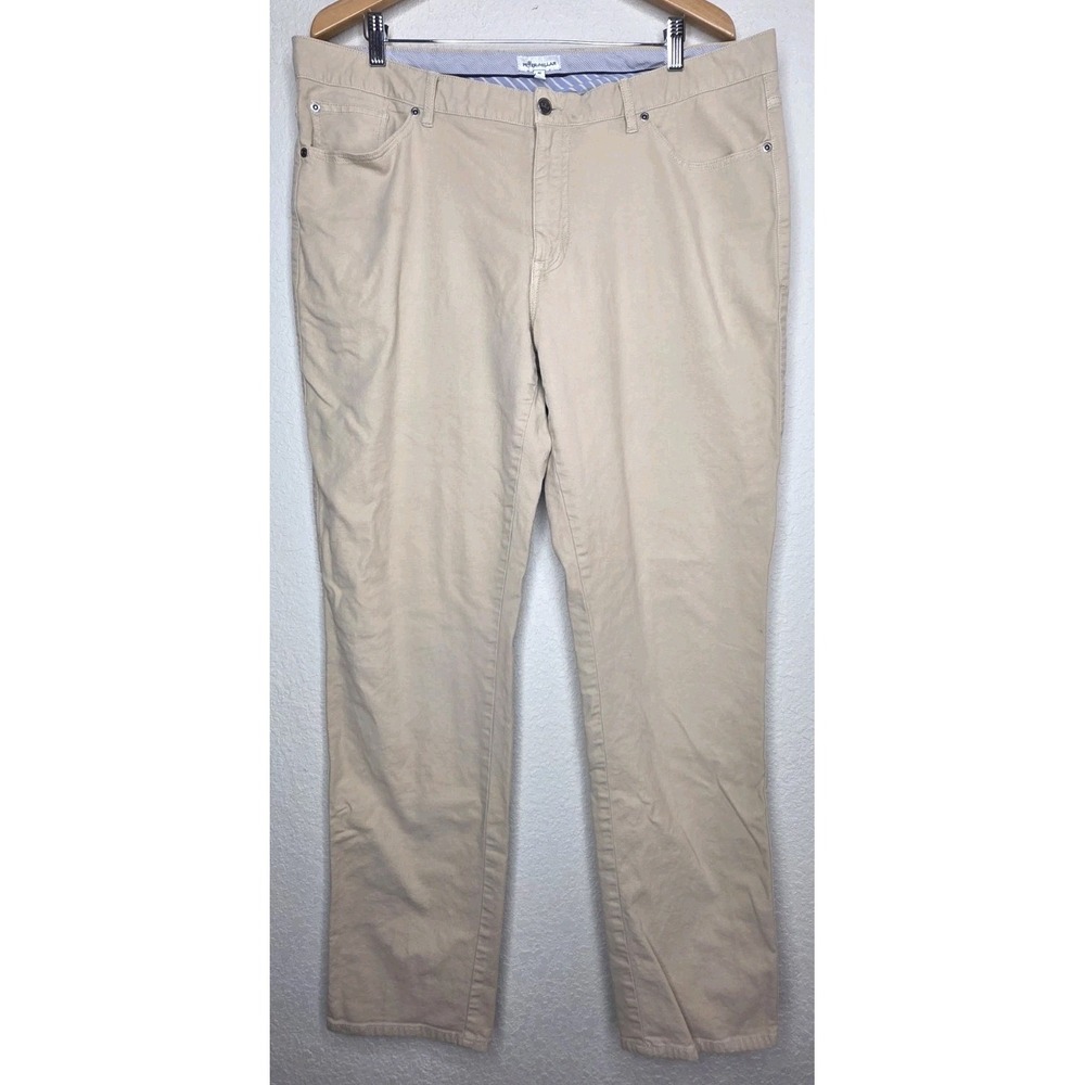 Peter Millar Pants Men 40x32 Beige Performance Chino Golf Casual Trousers Career